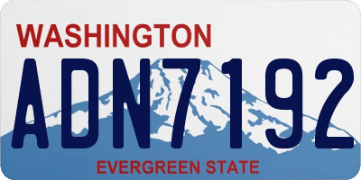 WA license plate ADN7192