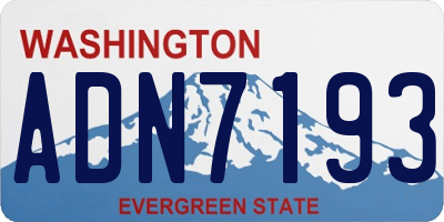 WA license plate ADN7193