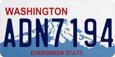 WA license plate ADN7194