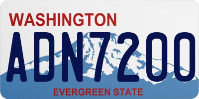WA license plate ADN7200