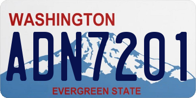 WA license plate ADN7201