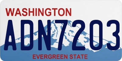 WA license plate ADN7203