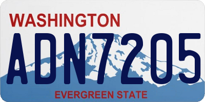 WA license plate ADN7205