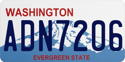 WA license plate ADN7206