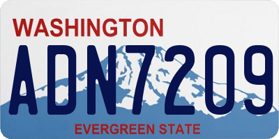 WA license plate ADN7209
