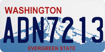 WA license plate ADN7213
