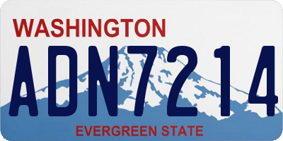 WA license plate ADN7214