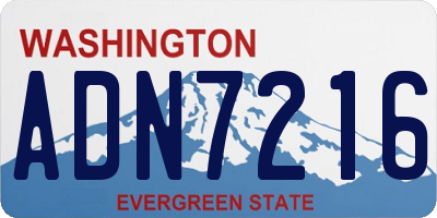 WA license plate ADN7216