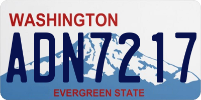 WA license plate ADN7217