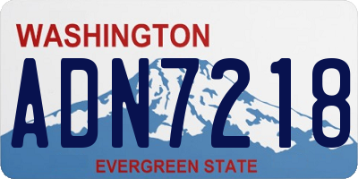 WA license plate ADN7218