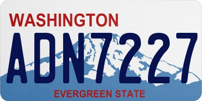 WA license plate ADN7227