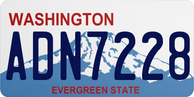 WA license plate ADN7228