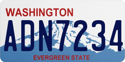 WA license plate ADN7234