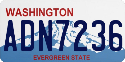 WA license plate ADN7236