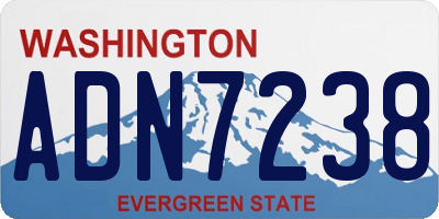 WA license plate ADN7238