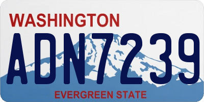 WA license plate ADN7239
