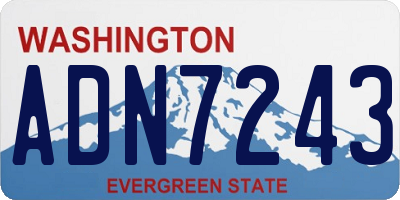 WA license plate ADN7243
