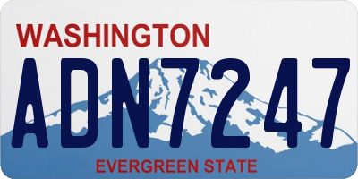 WA license plate ADN7247