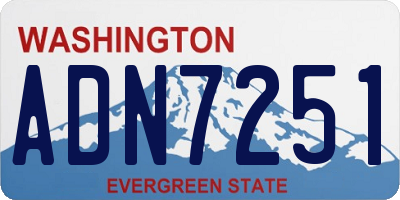 WA license plate ADN7251