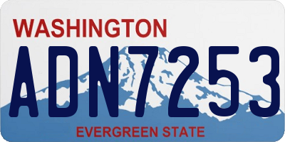 WA license plate ADN7253