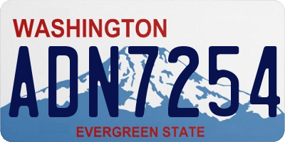 WA license plate ADN7254