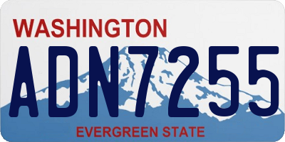 WA license plate ADN7255