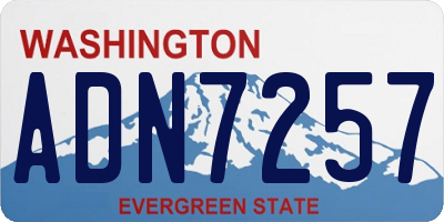 WA license plate ADN7257