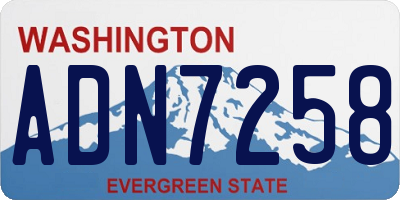 WA license plate ADN7258