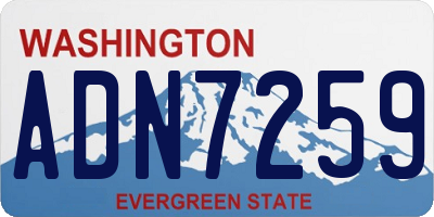 WA license plate ADN7259