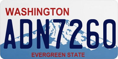 WA license plate ADN7260