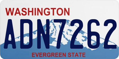 WA license plate ADN7262