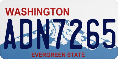 WA license plate ADN7265