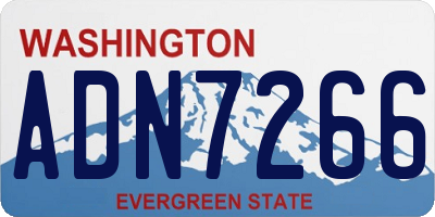 WA license plate ADN7266