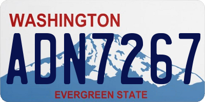 WA license plate ADN7267