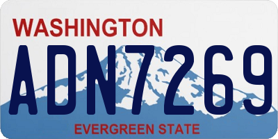 WA license plate ADN7269