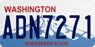 WA license plate ADN7271