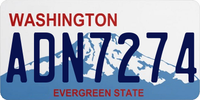 WA license plate ADN7274