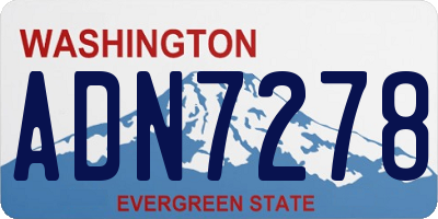 WA license plate ADN7278