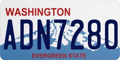 WA license plate ADN7280