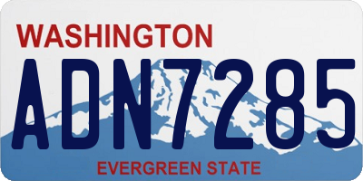 WA license plate ADN7285