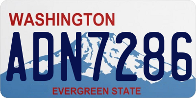 WA license plate ADN7286