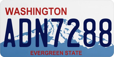 WA license plate ADN7288