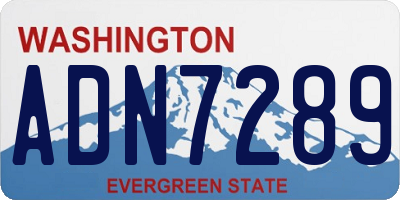 WA license plate ADN7289