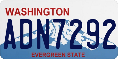 WA license plate ADN7292