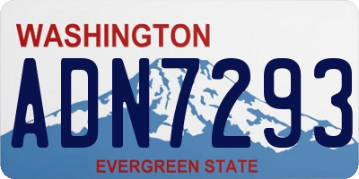 WA license plate ADN7293