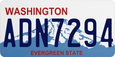 WA license plate ADN7294