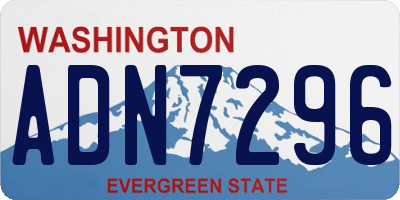 WA license plate ADN7296