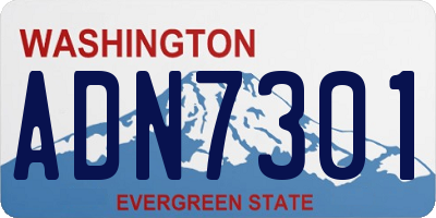 WA license plate ADN7301