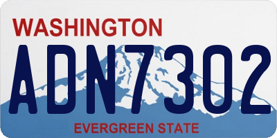 WA license plate ADN7302
