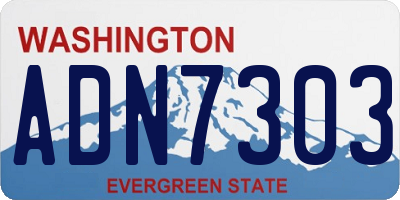 WA license plate ADN7303